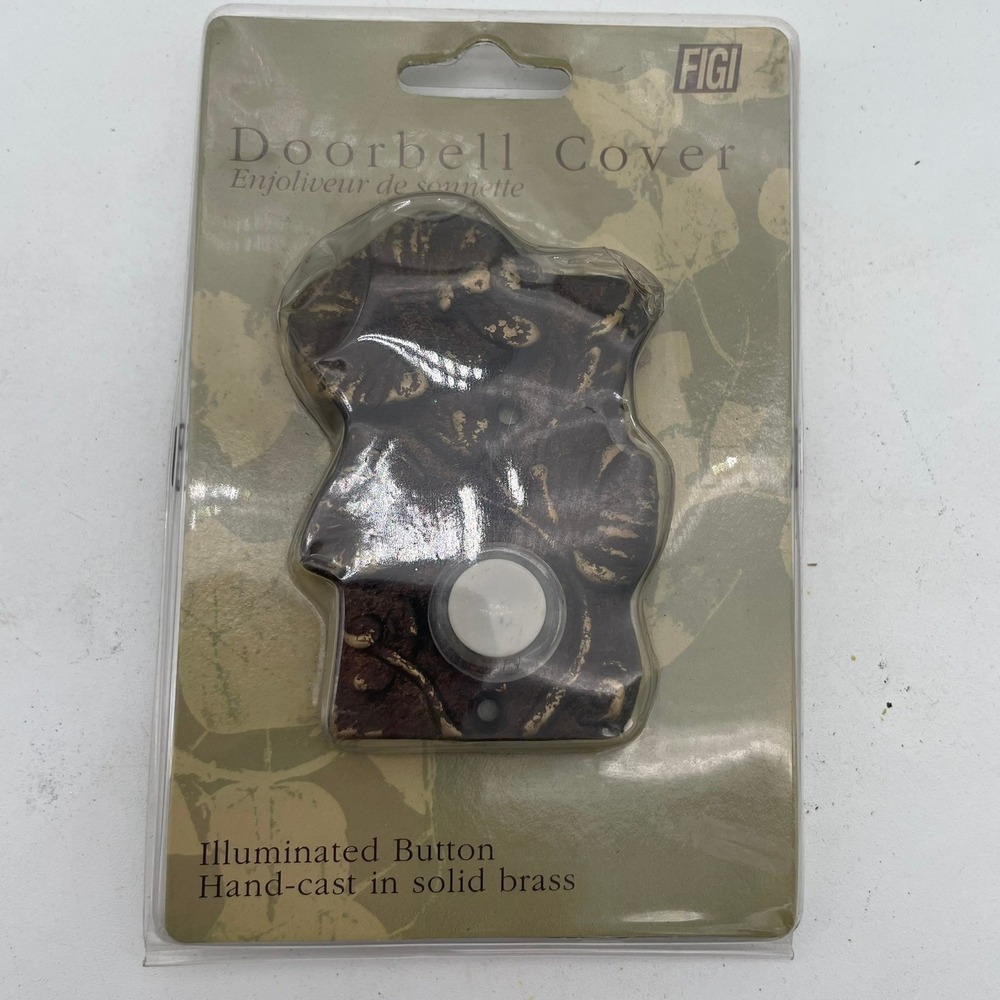 FIGI flower‎ Doorbell Cover Antique Bronze Illuminated Button Solid Brass New